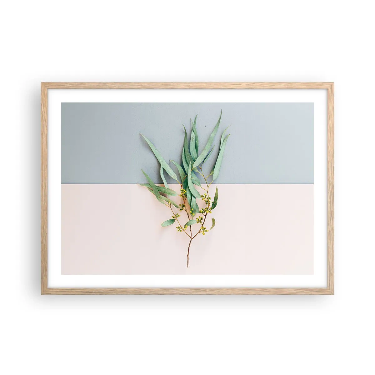 Poster in light oak frame - Pastel Subtlety - 70x50 cm