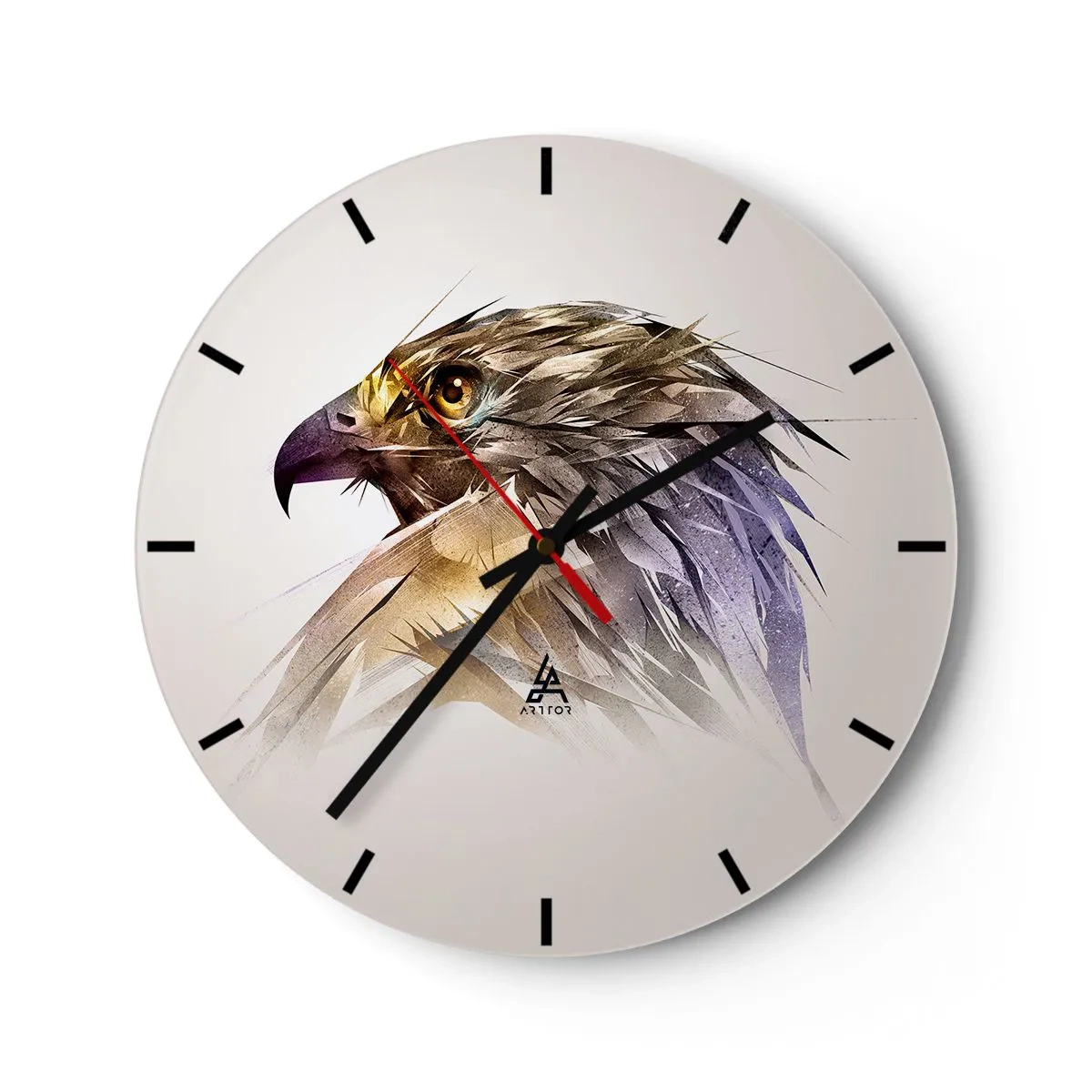 Wall clock - Clock on glass - Portrait of a Warrior - 40x40 cm