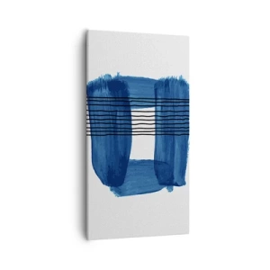 Canvas picture - Blue and Black Composition - 55x100 cm