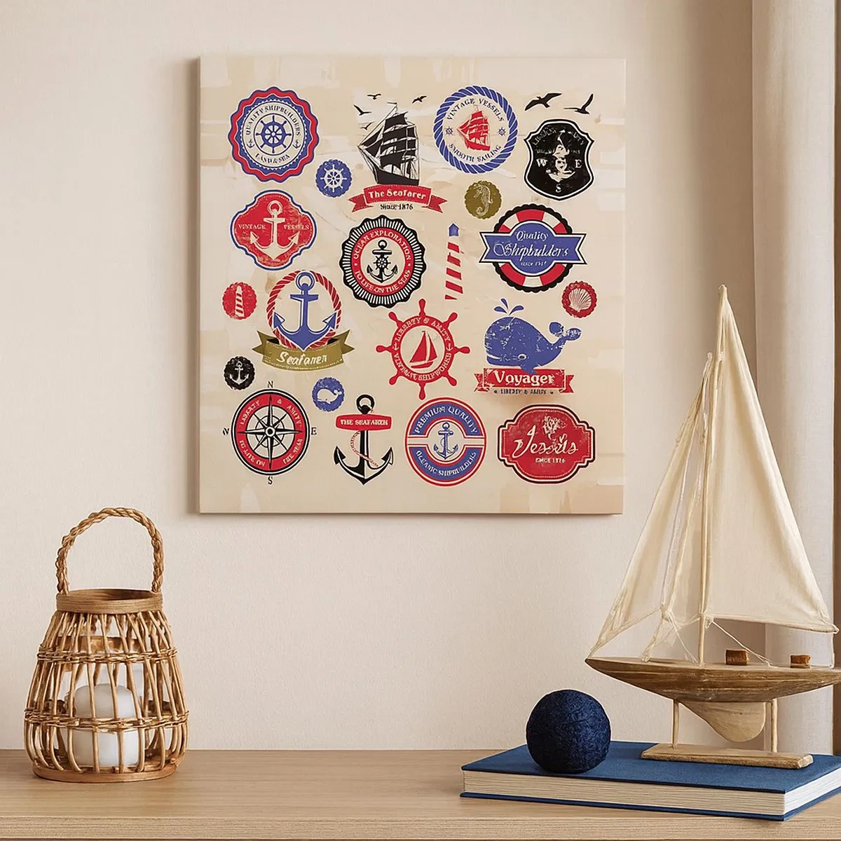 Canvas picture - Brotherhood of Yachts - 30x30 cm