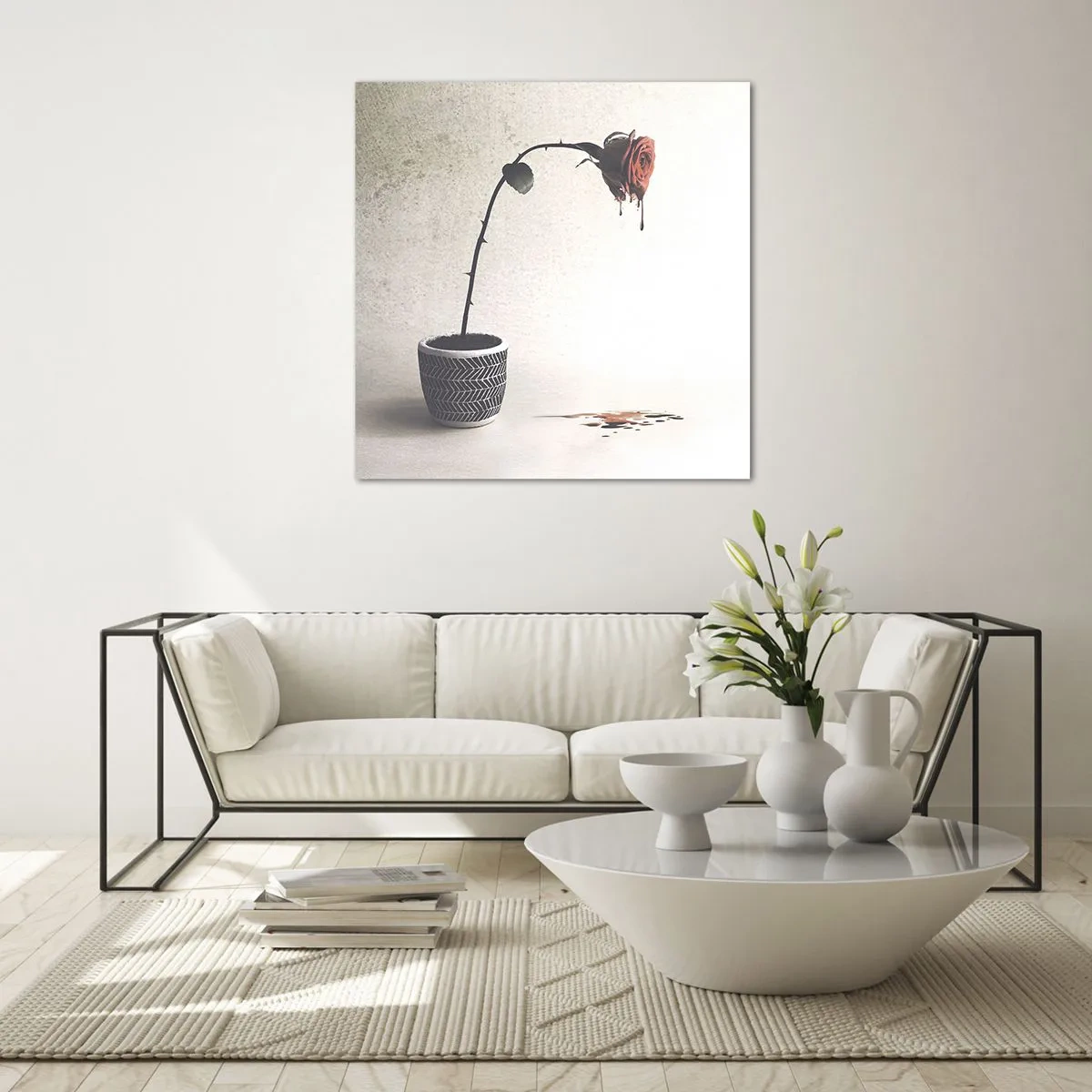 Glass picture - Rosa Dolorosa - 60x60 cm