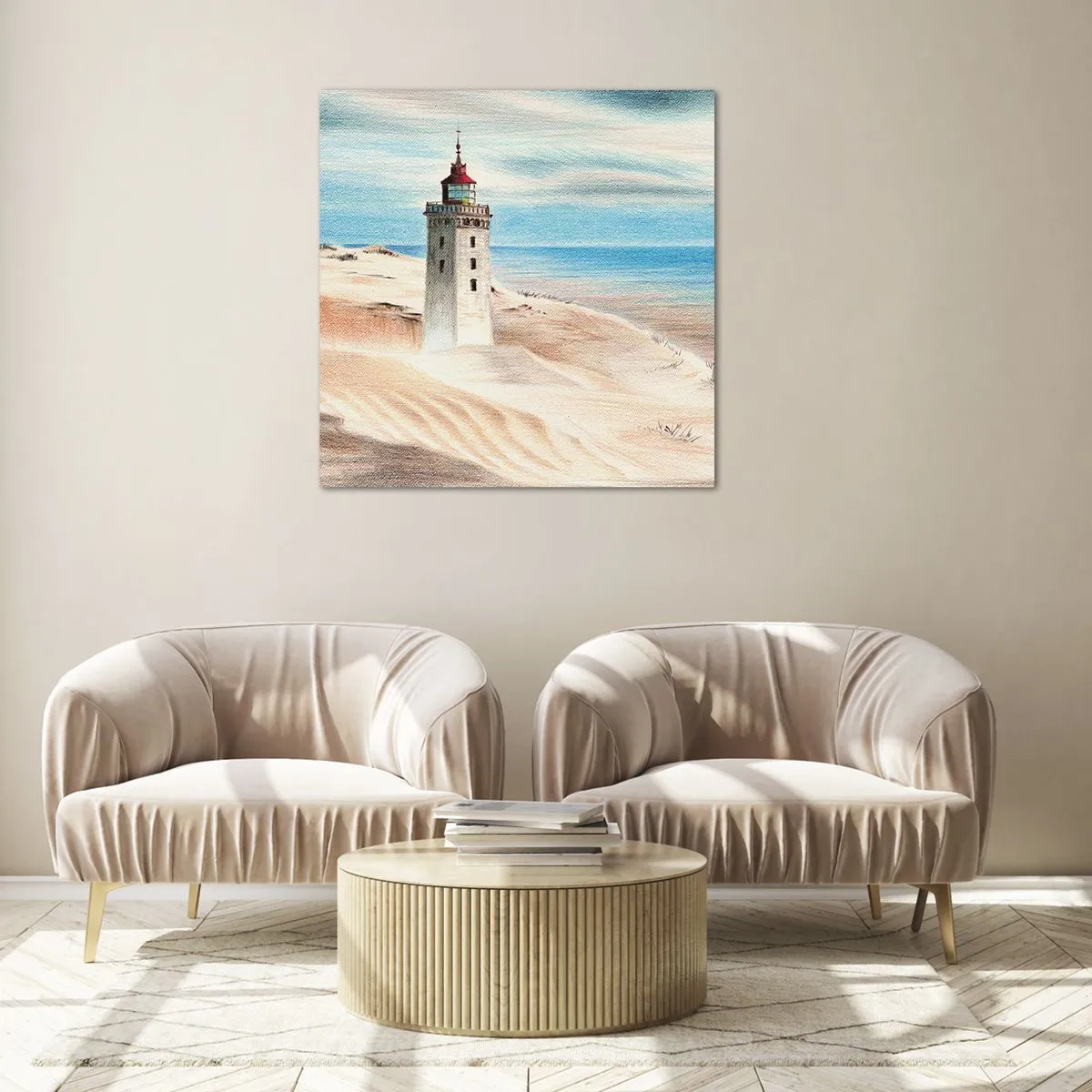 Glass picture - Always Staring at the Sea - 30x30 cm
