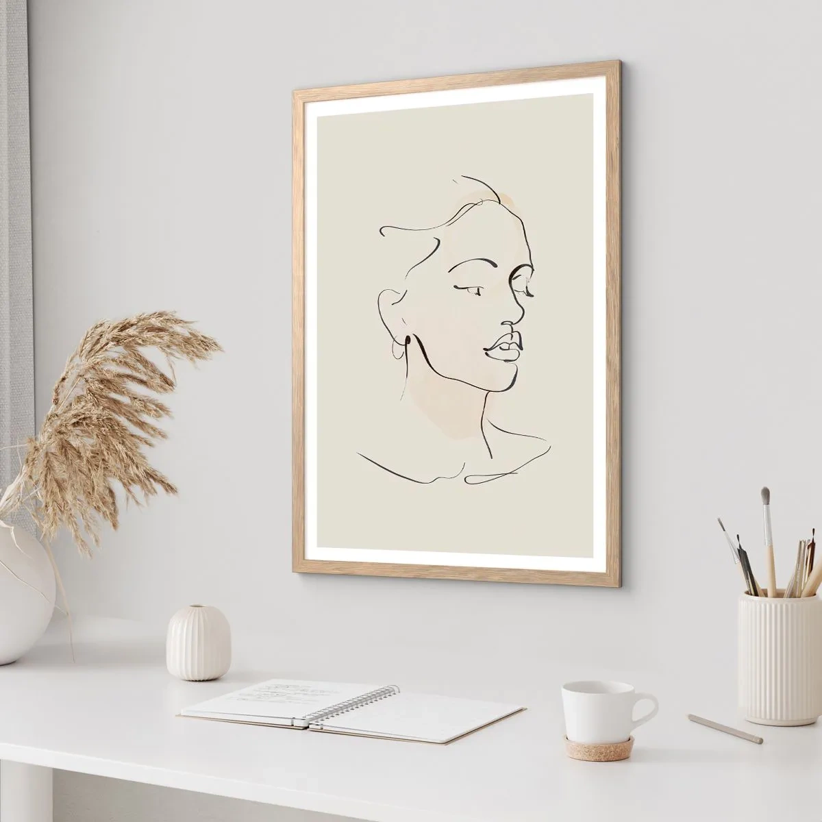 Poster in light oak frame - With a Decisive Line - 40x50 cm