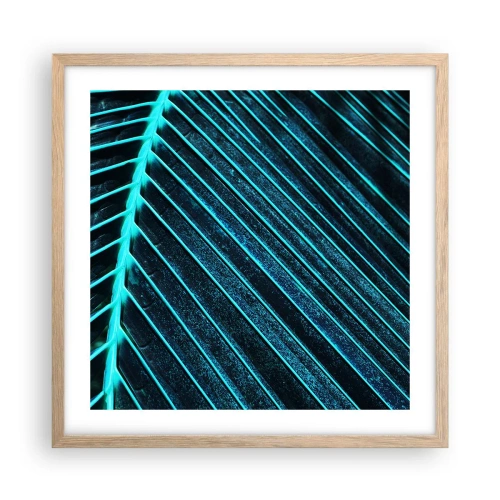 Poster in light oak frame - Texture of Green - 50x50 cm