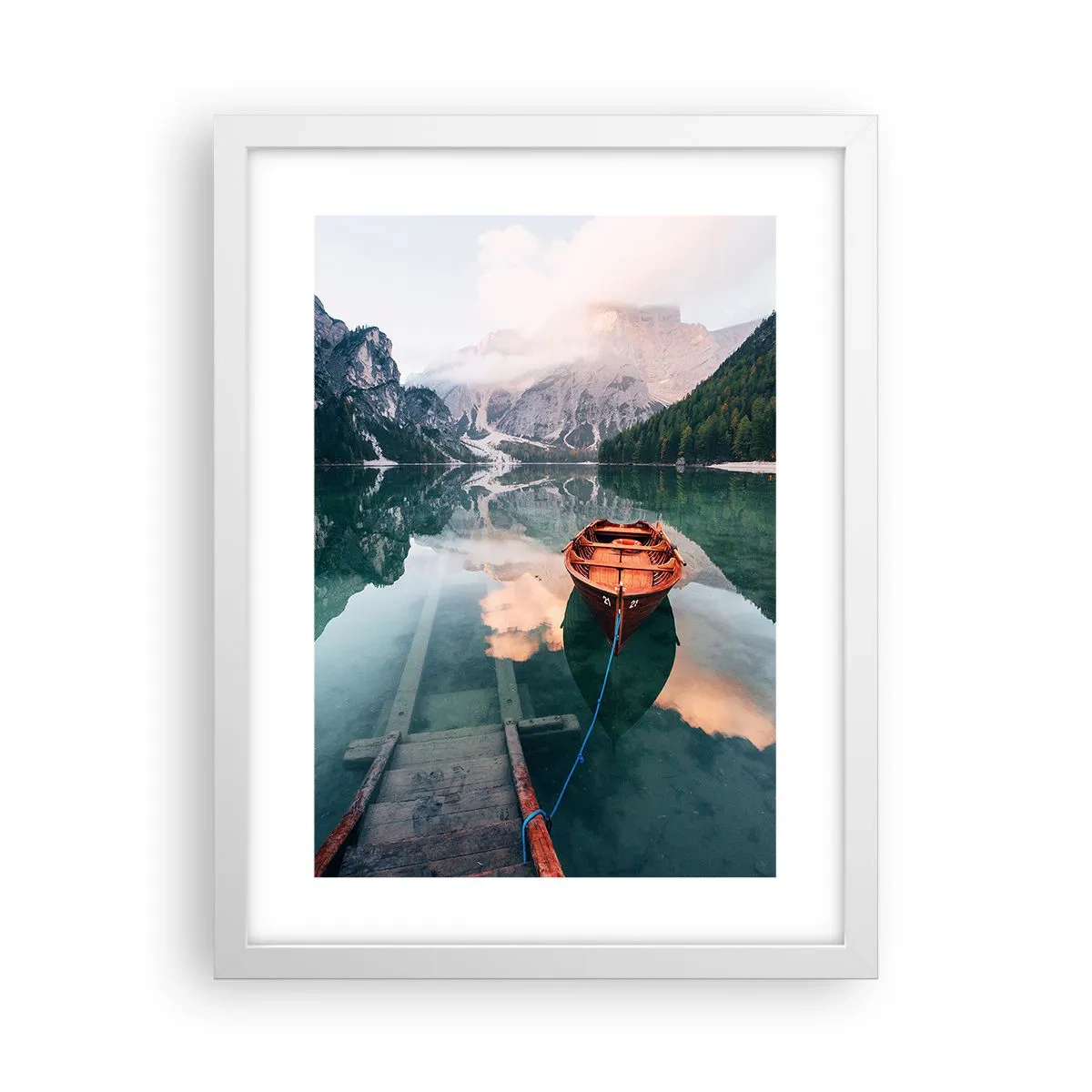 Poster in white frmae - Peaceful Dream of the Mountains - 30x40 cm