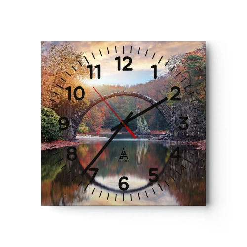 Wall clock - Clock on glass - On the Other Side of a Mirror - 40x40 cm