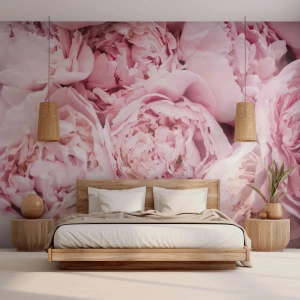 Custom Self-Adhesive Wallpaper Deluxe Sticker - Cuddly and Fragrant - Peony, Flowers, Bouquet of flowers