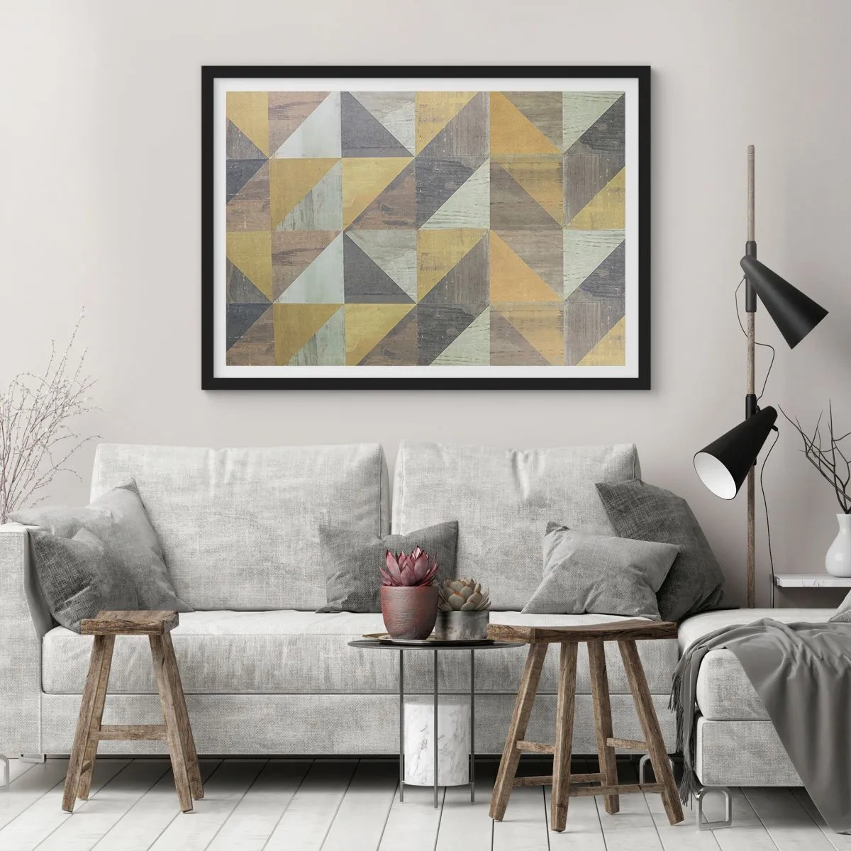 Poster in black frame - The Art. of Triangles - 91x61 cm