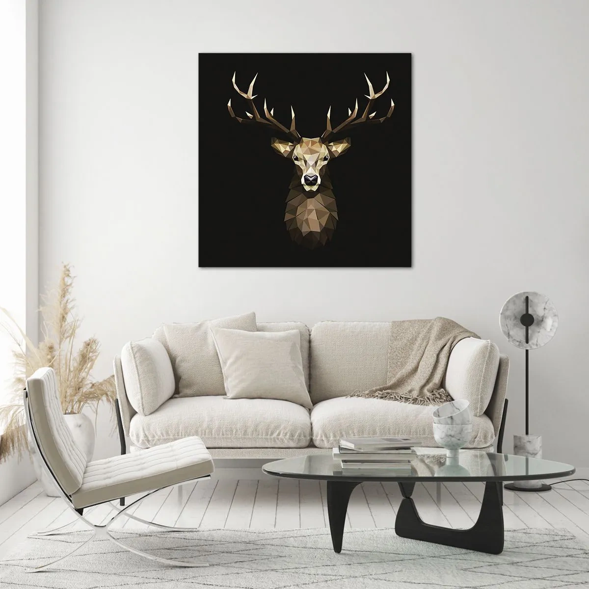 Glass picture - Cubist Deer - 70x70 cm