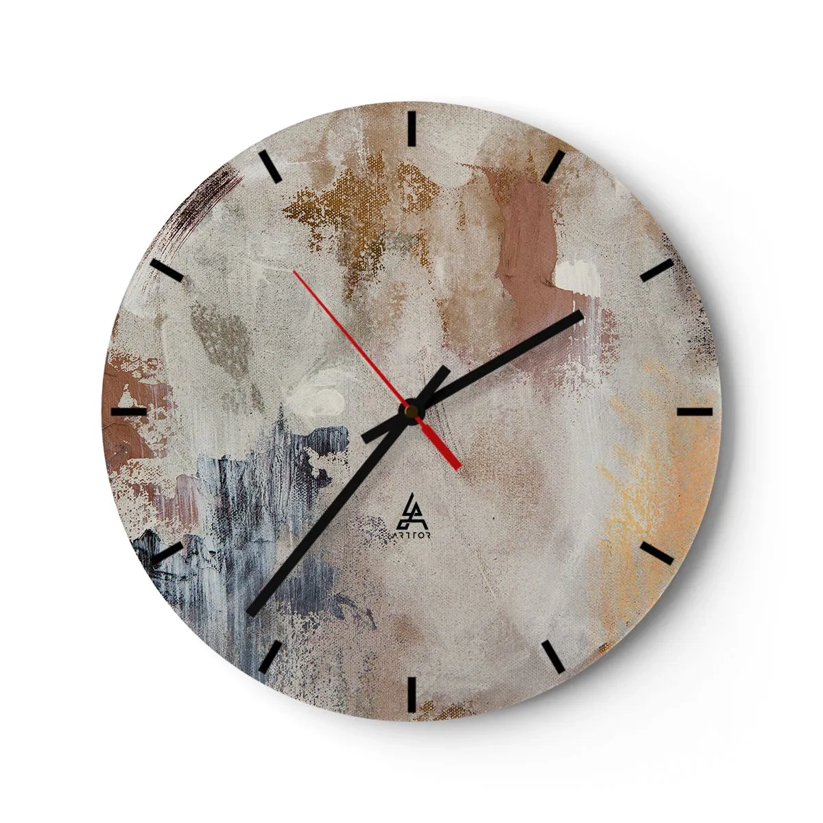 Wall clock - Clock on glass - Foggy Abstract - 40x40 cm