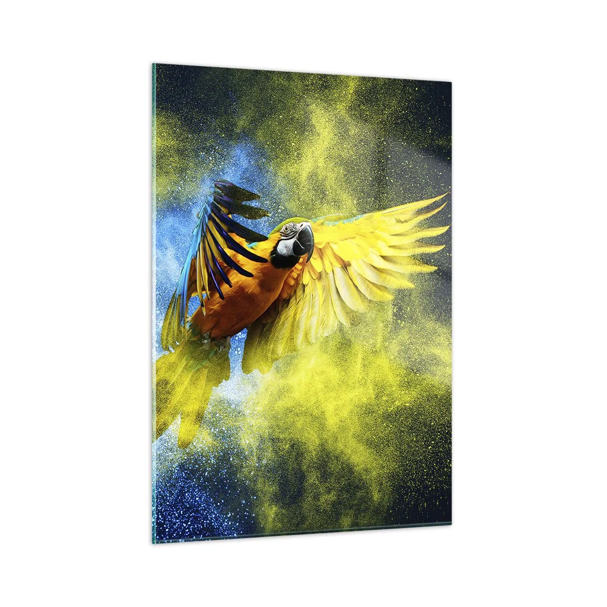 Glass picture - In Blue and Gold Dust - 50x70 cm