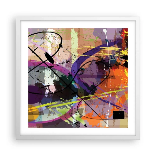 Poster in white frmae - Straight Ahead or Around - 50x50 cm