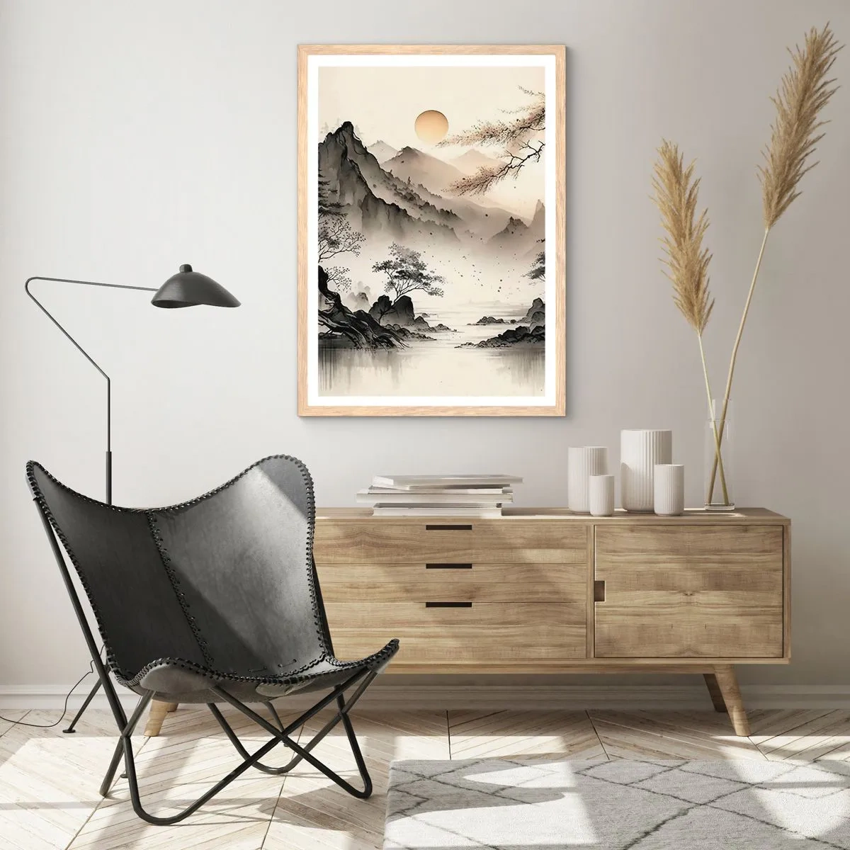 Poster in light oak frame - Unique Charm of the Orient - 30x40 cm