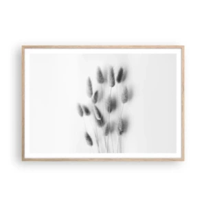Poster in light oak frame - Her Softness Grass - 100x70 cm