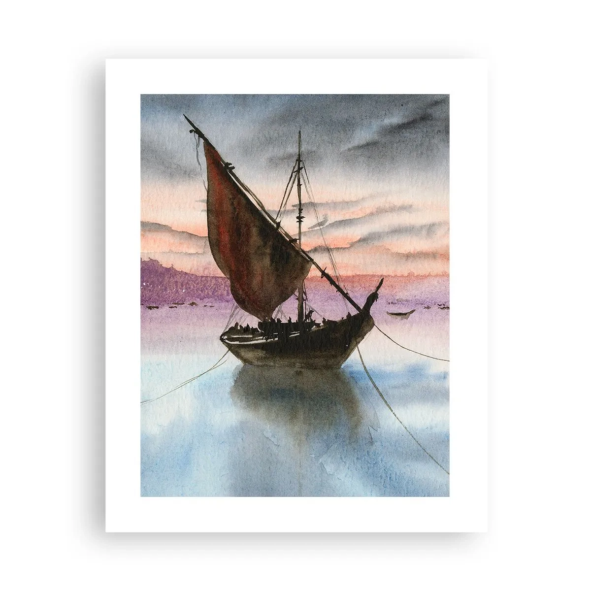 Poster - Evening at the Port - 40x50 cm