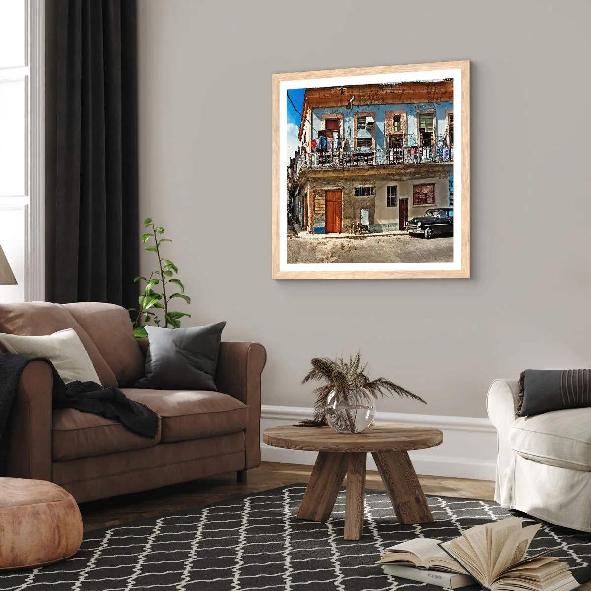 Poster in light oak frame - Havana Style - 60x60 cm