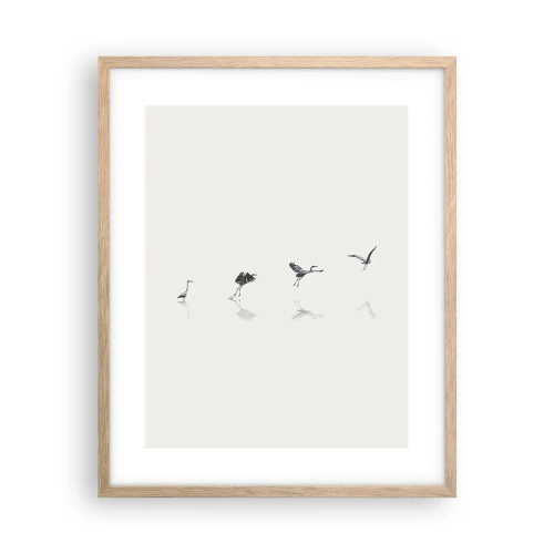 Poster in light oak frame - Four Simple Steps - 40x50 cm