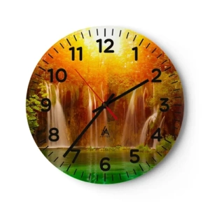 Wall clock - Clock on glass - In the Sun and in the Shade - 40x40 cm