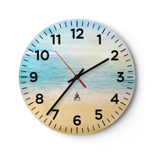 Wall clock - Clock on glass - The Big Blue - 30x30 cm