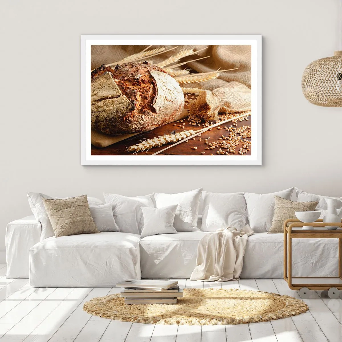 Poster in white frmae - Tasty, Fragrant, Crunchy - 100x70 cm