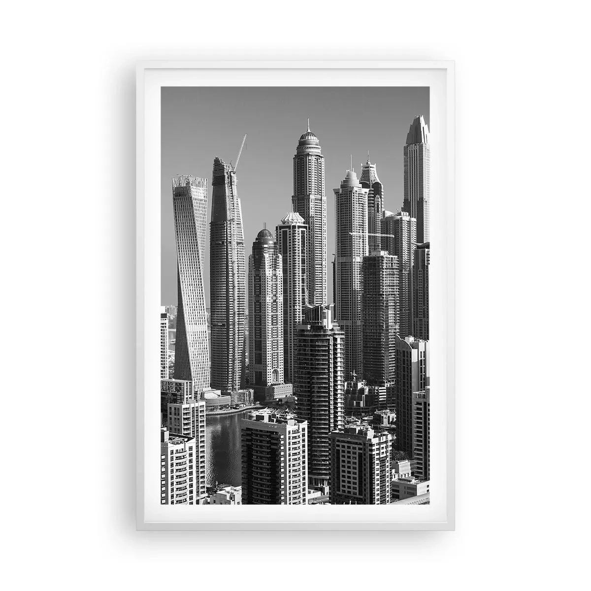 Poster in white frmae - City over a Desert - 61x91 cm