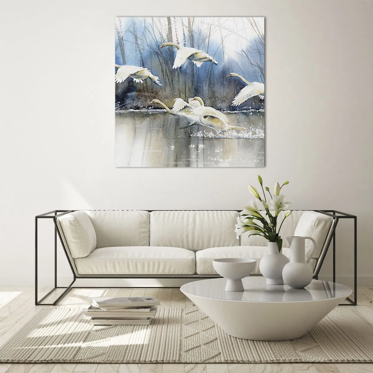 Glass picture - Like in a Fairy Tale about Wild Swans - 30x30 cm