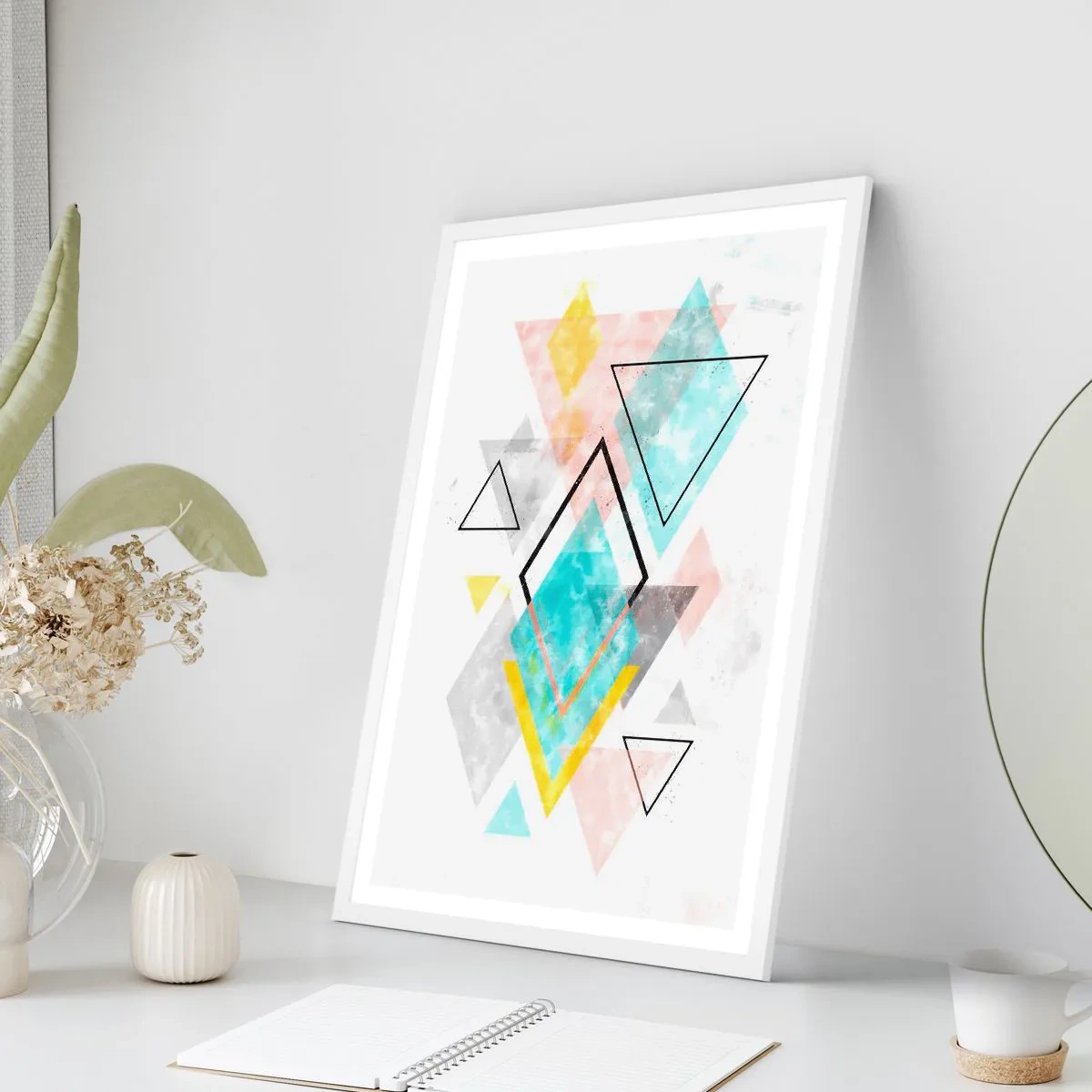 Poster in white frmae - Geometric Play - 70x100 cm