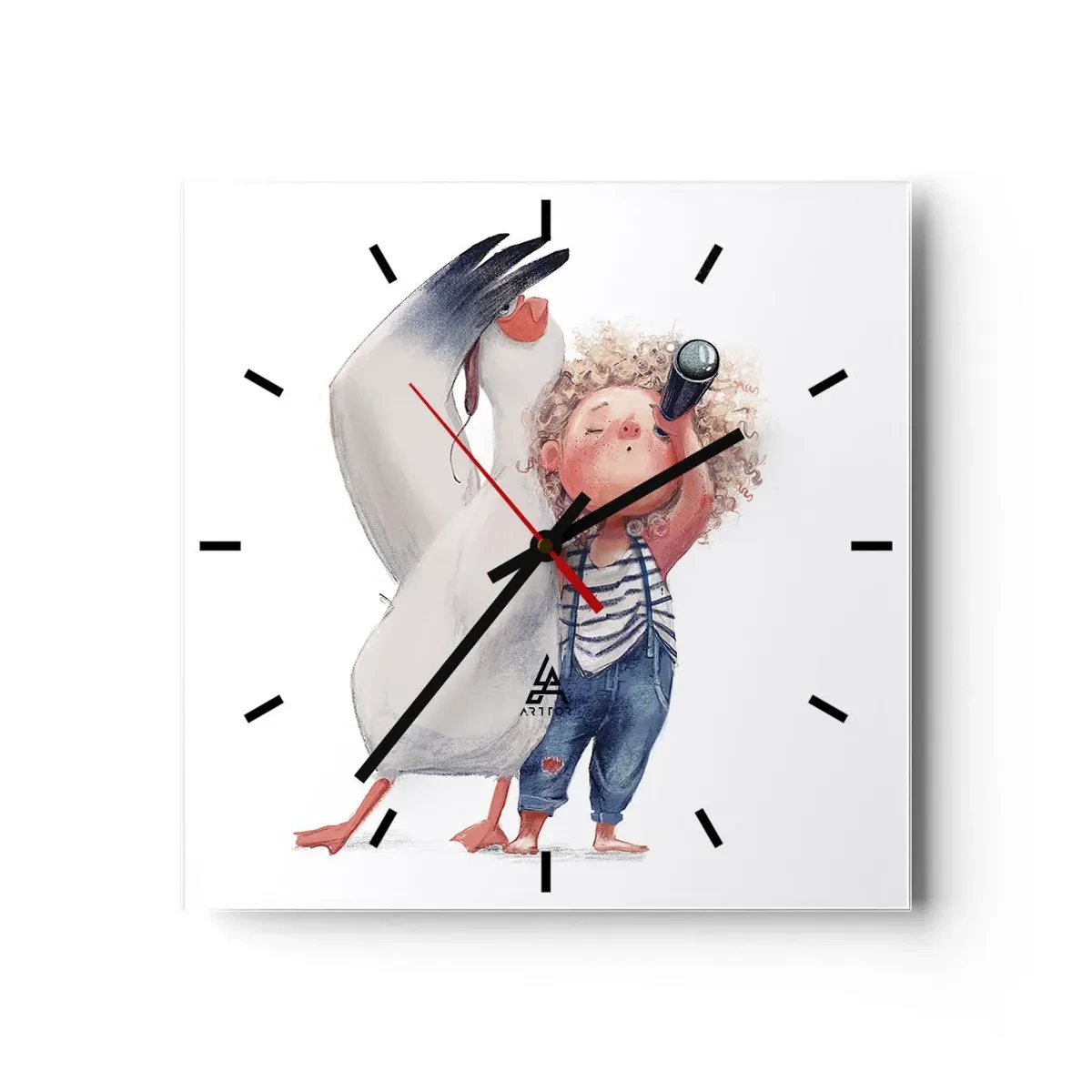 Wall clock - Clock on glass - Plan of a Great Journey - 30x30 cm