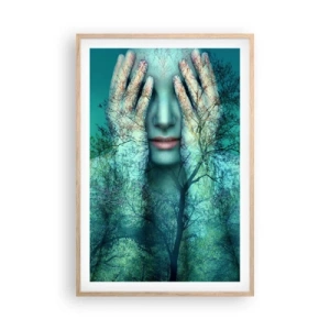 Poster in light oak frame - Submerged in Blue - 61x91 cm