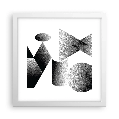 Poster in white frmae - Angles and Ovals - 30x30 cm