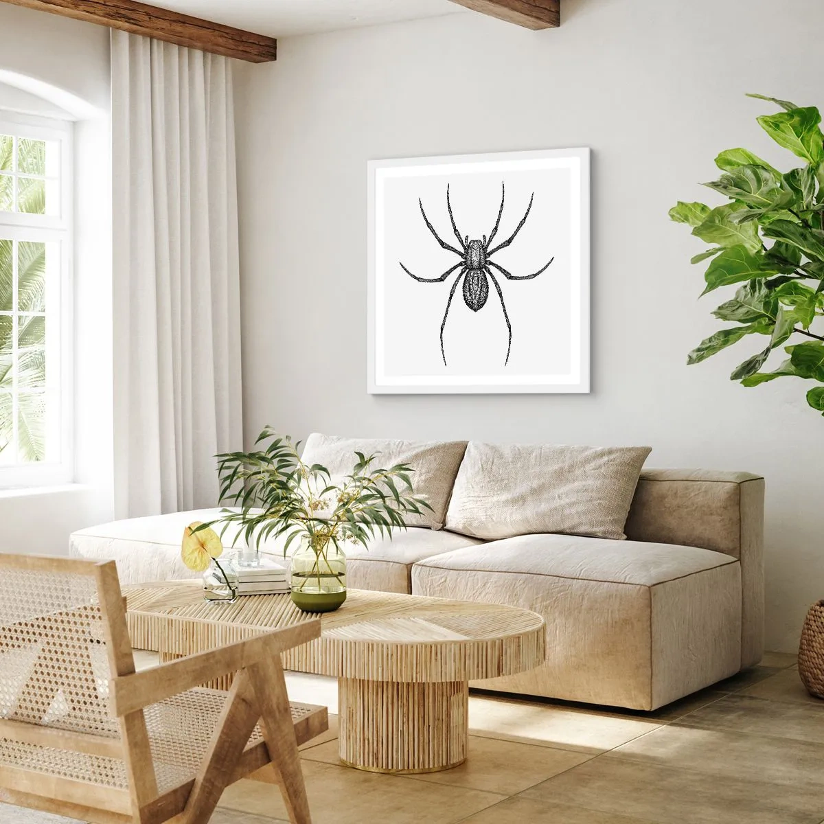 Poster in white frmae - Disturbing Precision - 40x40 cm