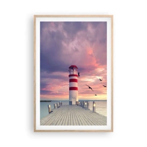 Poster in light oak frame - Time for Port - 61x91 cm