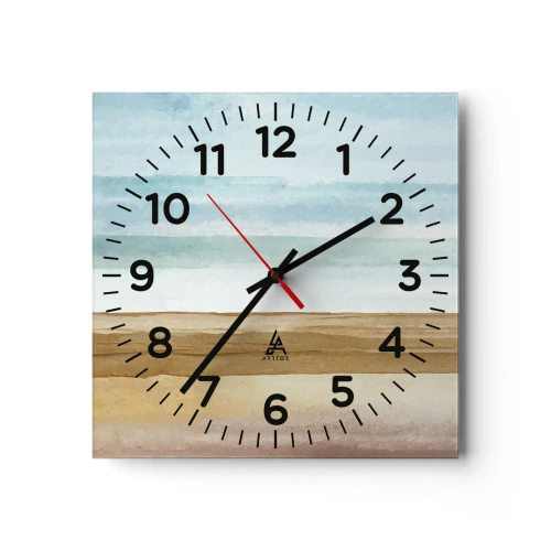 Wall clock - Clock on glass - Calming - 30x30 cm
