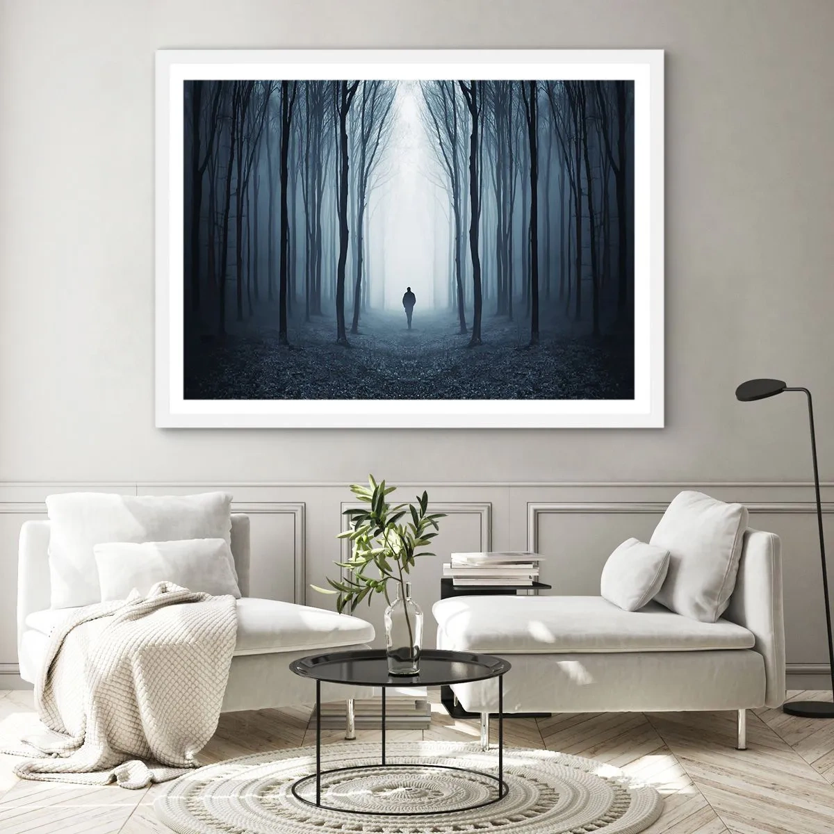 Poster in white frmae - And Everything is Straight and Bright - 40x30 cm