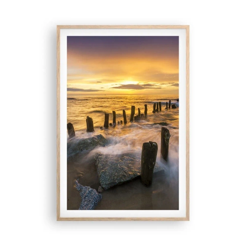 Poster in light oak frame - Raw Beauty of the Baltic Sea - 61x91 cm