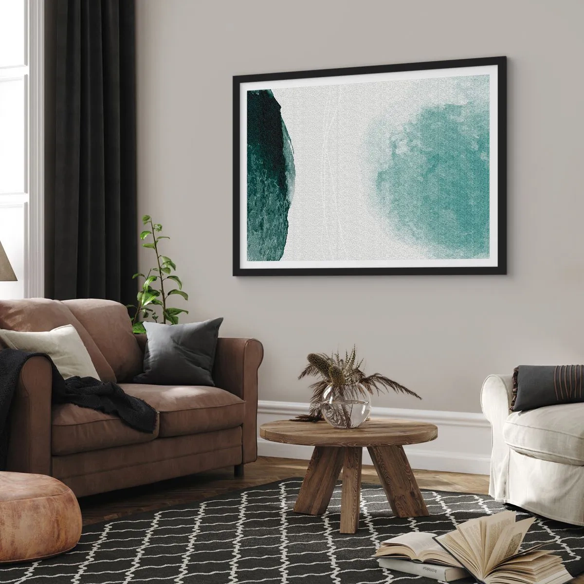 Poster in black frame - Encounter With Fog - 50x40 cm