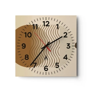 Wall clock - Clock on glass - About the Origin of Geometrical Figures - 30x30 cm