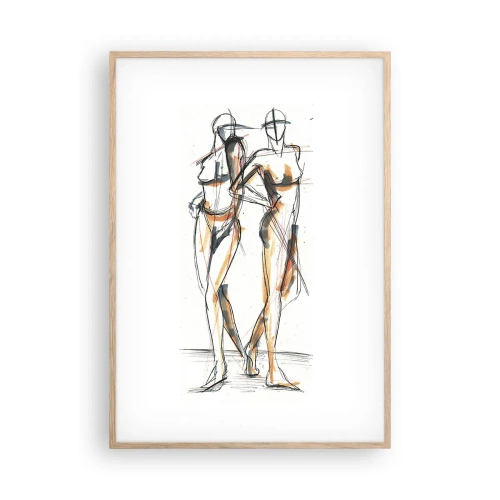 Poster in light oak frame - Study of Grace - 70x100 cm
