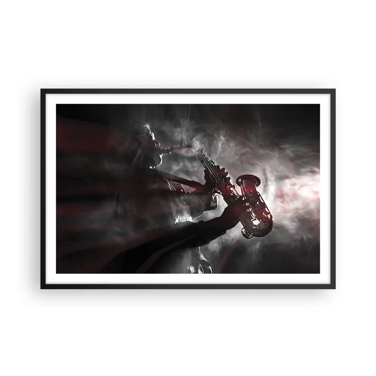 Poster in black frame - Lost in the Fog of Jazz - 91x61 cm