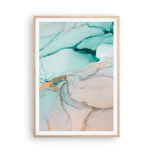 Poster in light oak frame - Dance of Shapes and Colours - 70x100 cm