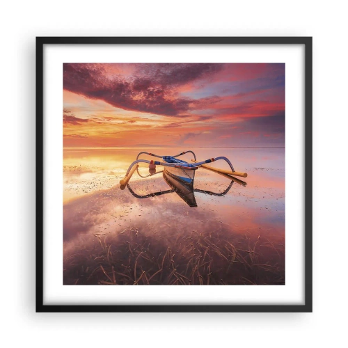 Poster in black frame - Tranquility of Tropical Evening - 50x50 cm