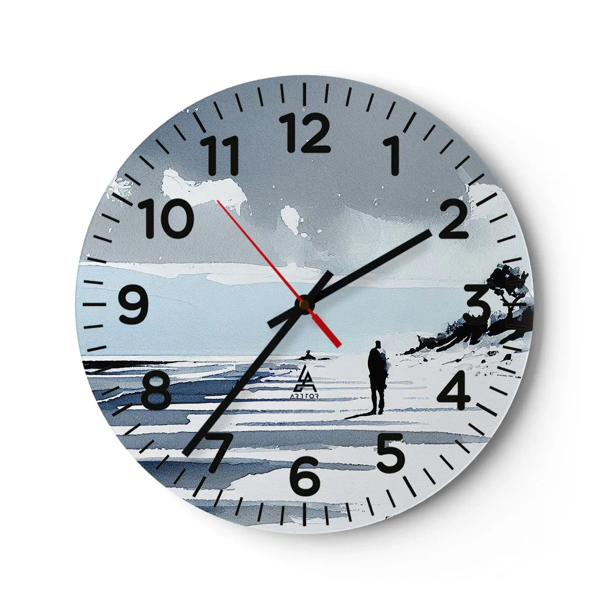 Wall clock - Clock on glass - All Alone - 30x30 cm