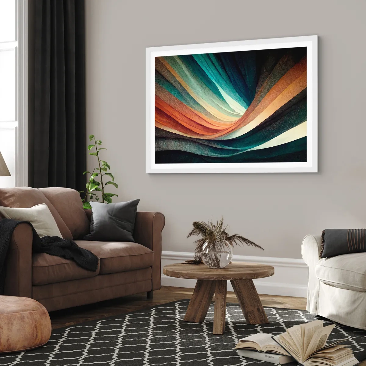 Poster in white frmae - Woven from Colours - 70x50 cm