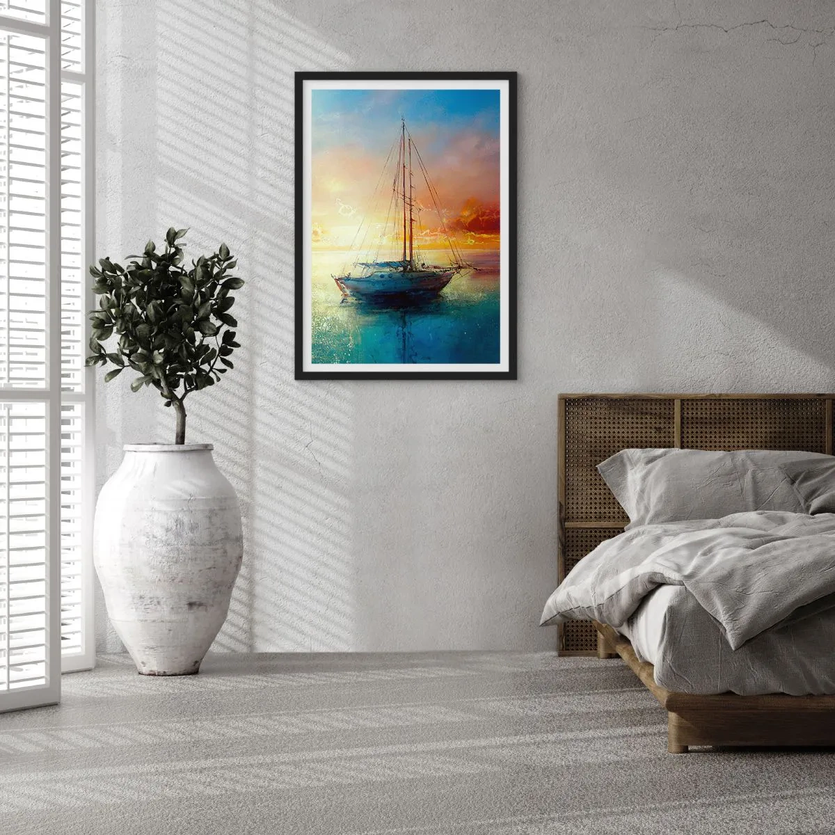Poster in black frame - In a Golden Bay - 70x100 cm