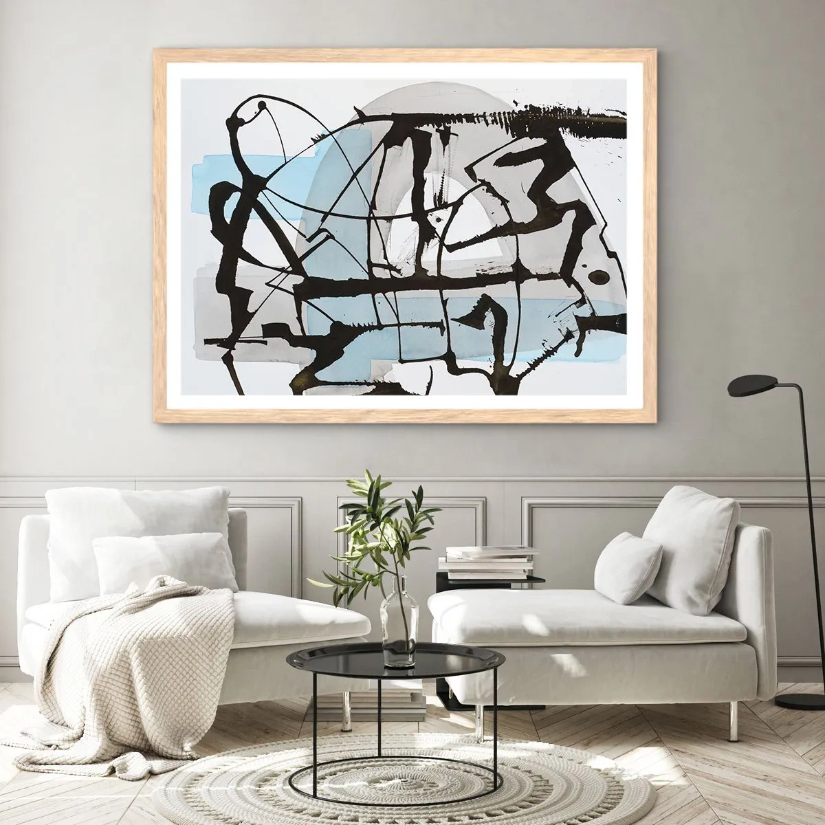 Poster in light oak frame - After All Blue - 50x40 cm