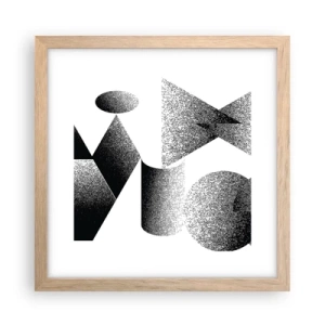 Poster in light oak frame - Angles and Ovals - 30x30 cm