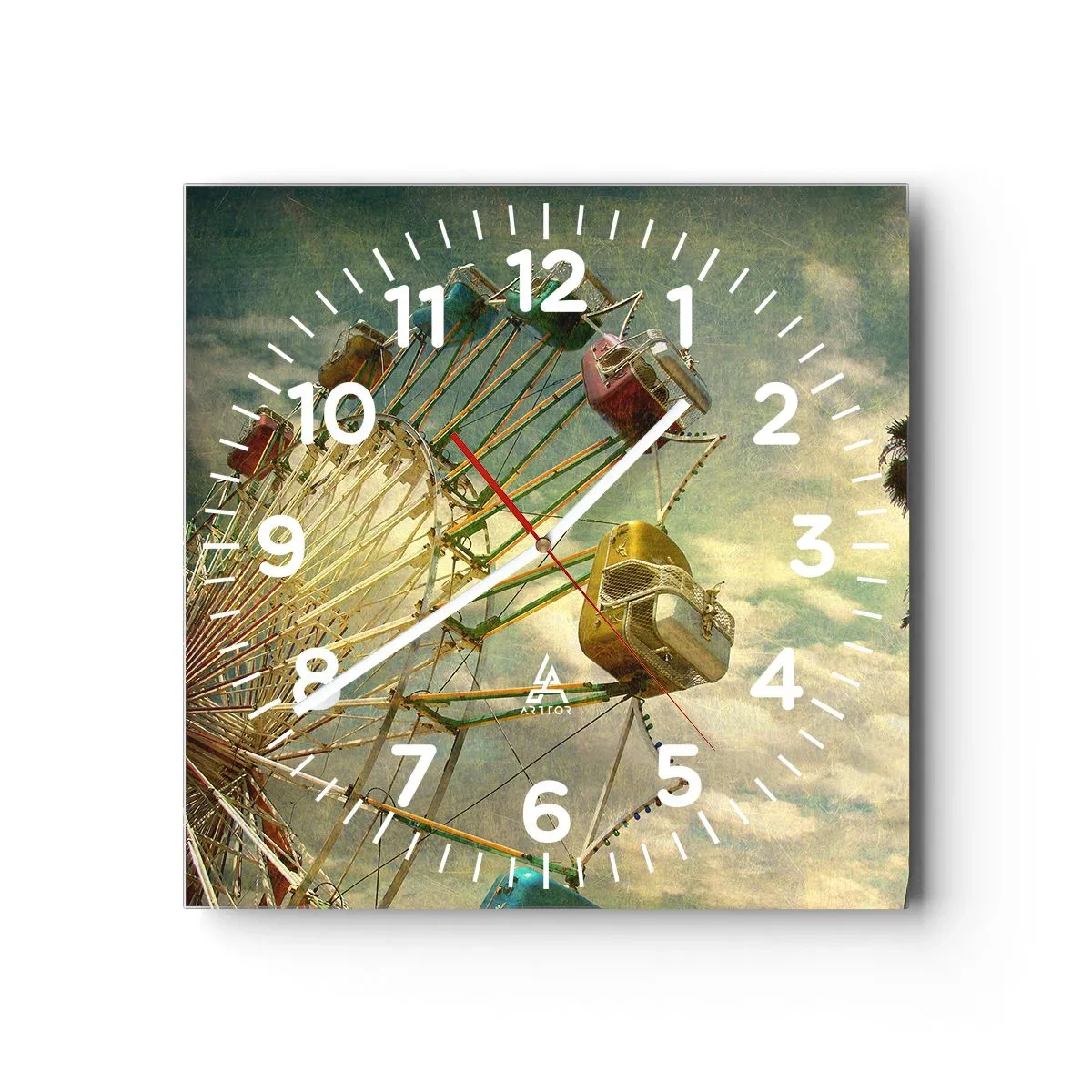 Wall clock - Clock on glass - There Will Be Fun… - 30x30 cm