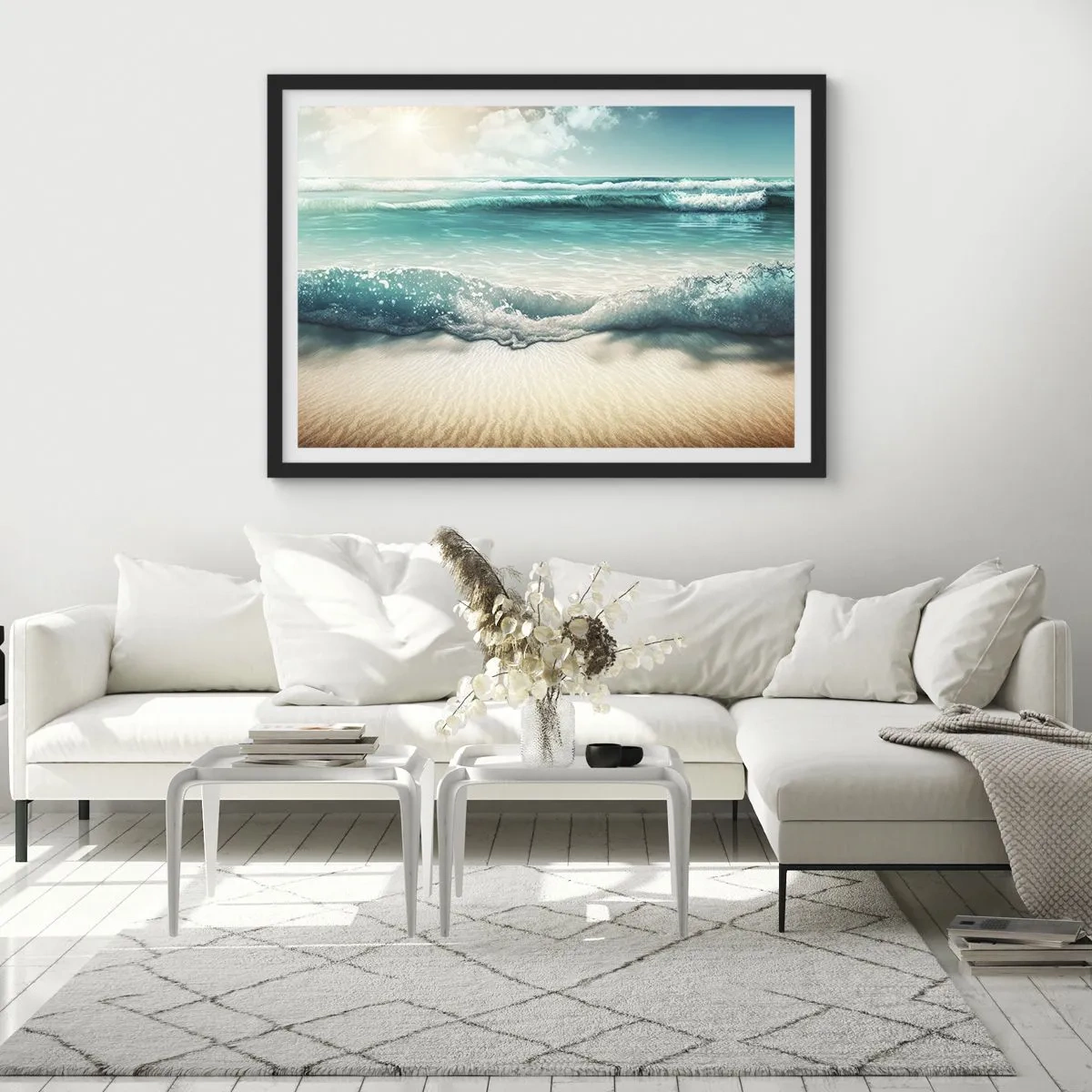 Poster in black frame - Calm of the Ocean - 70x50 cm