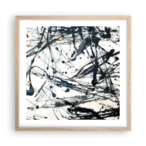 Poster in light oak frame - Expressionist Abstract - 50x50 cm