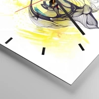 Clock face with lines